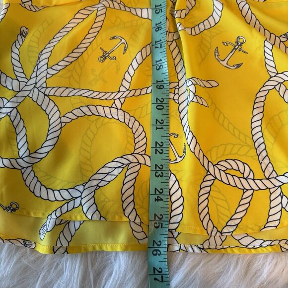CAbi Reef Knot Blouse Top Size Small Style 5707 Long Sleeve Yellow Nautical NWT - Picture 10 of 11